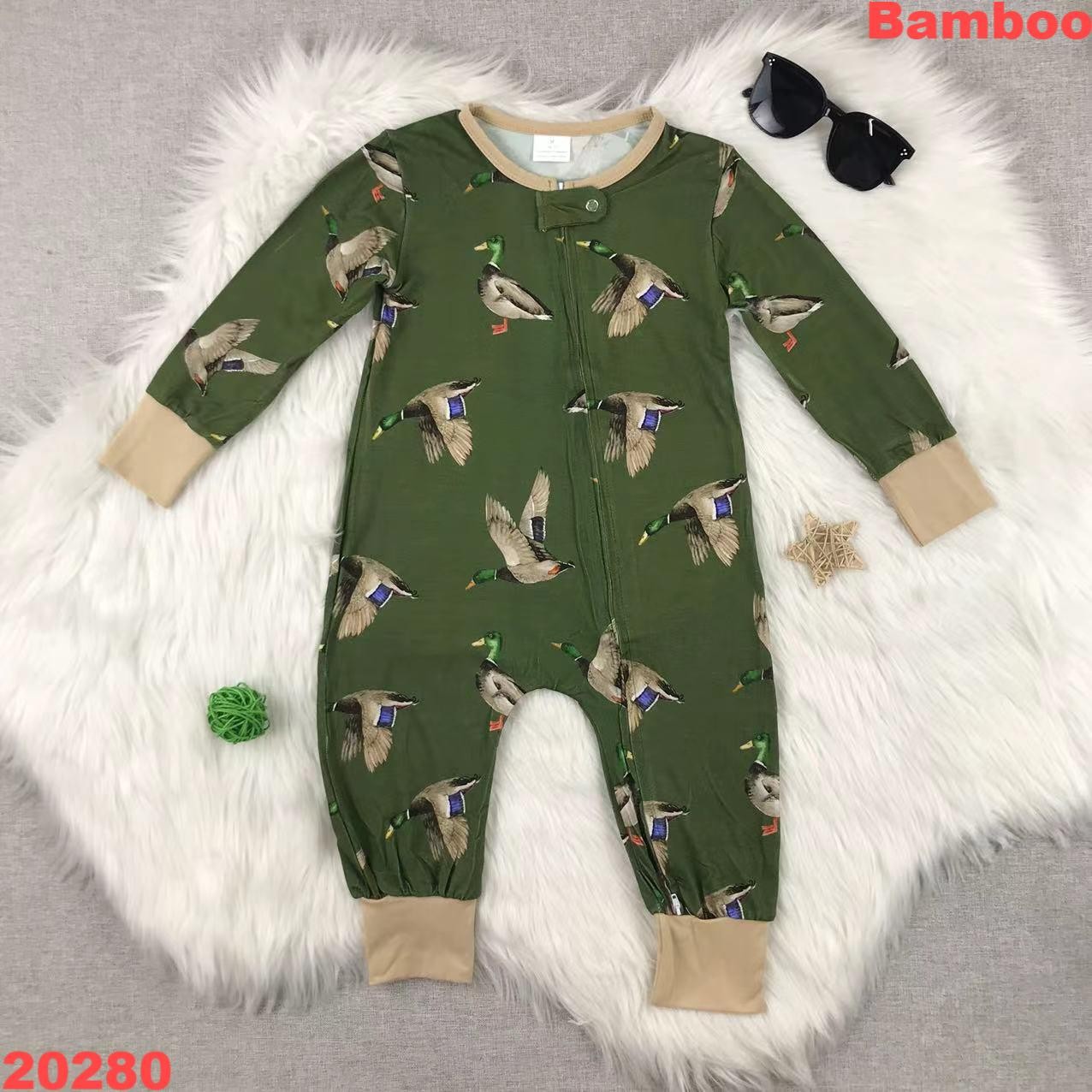 Bamboo Bodysuit Baby - Mameluco de manga larga con estampado