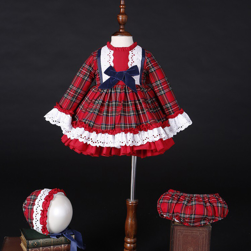 Baby Clothing Girls - Vestido de princesa vintage a cuadros